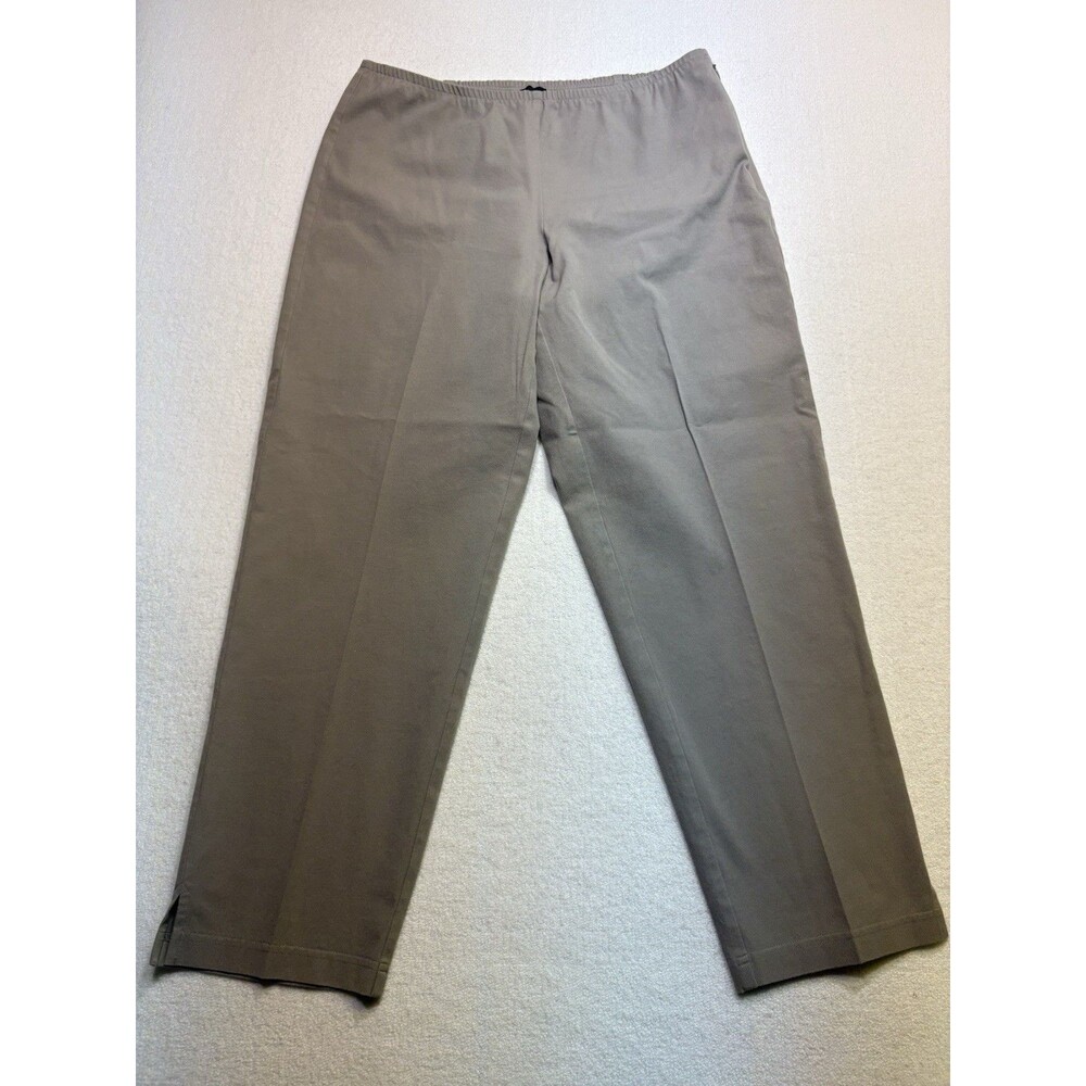 Eileen Fisher Pants Womens PM Tan Tapered Ankle Pull On Elastic Waist